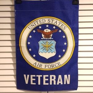 United States Air Force Veteran- Welcome FLAG sign for yard, garden door…